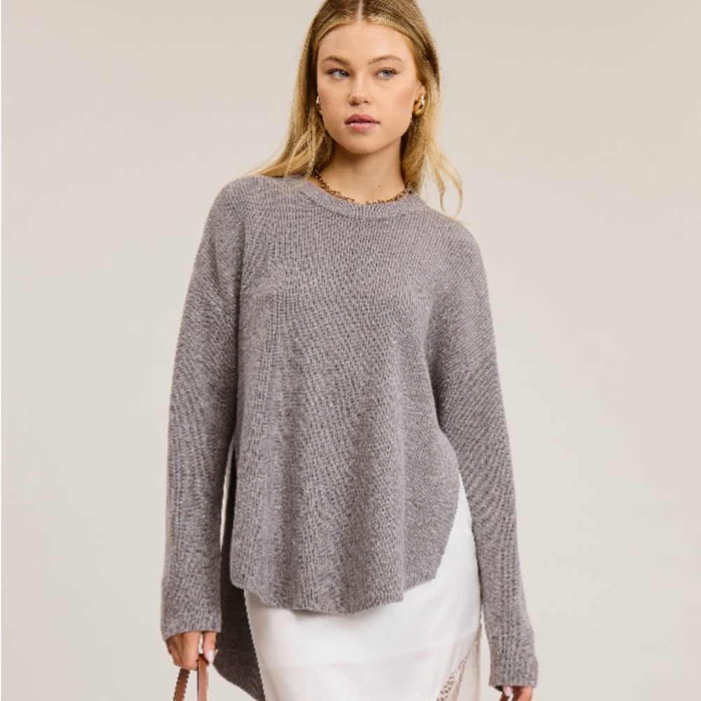 Soft Knit Sweater with Side Slits